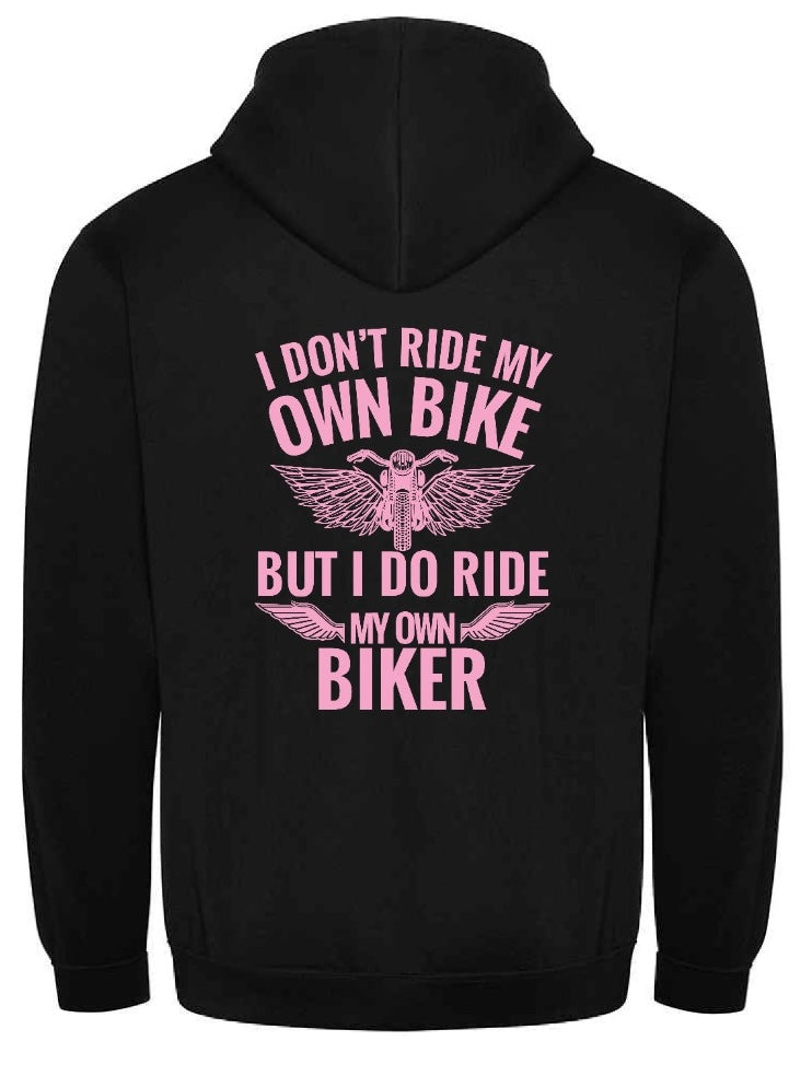 Ride My Own Biker Unzipped Hoodie Black